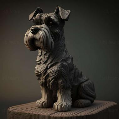 3D model Zwergschnauzer dog (STL)